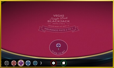 Multi Hand Vegas Single Deck Blackjack screenshot