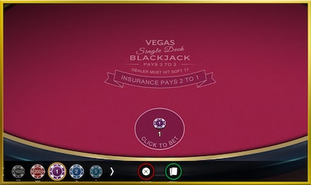 Multi Hand Vegas Single Deck Blackjack screenshot