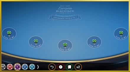Multi Hand European Blackjack screenshot